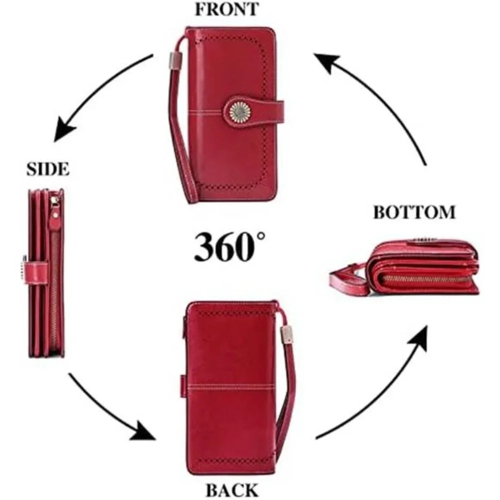 RICH RED LARGE CAPACITY WOMEN’S WALLET / NEVER USED, NO BOX - Picture 4 of 6